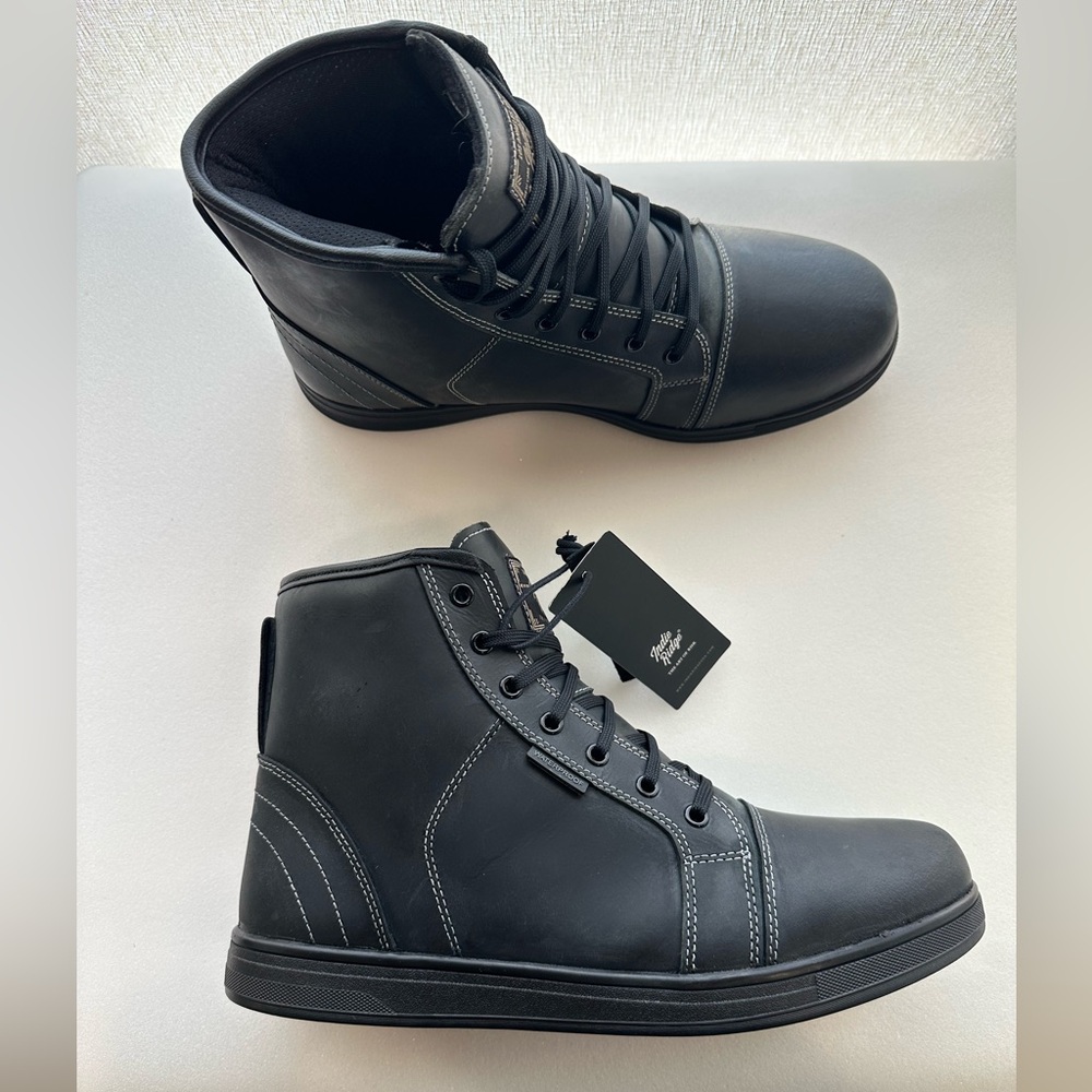 Men's Black Motorcycle Sneakers Boots Indie Ridge